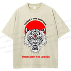 Unisex Forget The Mistake Tiger Printed Washed Tee