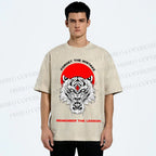 Unisex Forget The Mistake Tiger Printed Washed Tee