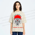 Unisex Forget The Mistake Tiger Printed Washed Tee