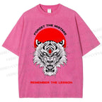 Unisex Forget The Mistake Tiger Printed Washed Tee