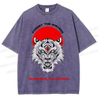 Unisex Forget The Mistake Tiger Printed Washed Tee