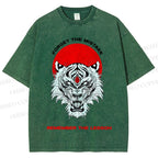 Unisex Forget The Mistake Tiger Printed Washed Tee