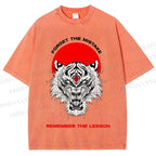 Unisex Forget The Mistake Tiger Printed Washed Tee