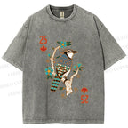 Unisex Vintage Bird 25 Printed Washed Tee