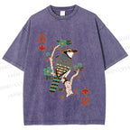 Unisex Vintage Bird 25 Printed Washed Tee