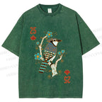Unisex Vintage Bird 25 Printed Washed Tee
