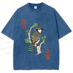 Unisex Vintage Bird 25 Printed Washed Tee
