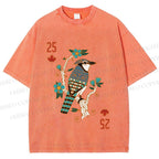 Unisex Vintage Bird 25 Printed Washed Tee