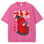 Unisex Akira Printed Washed Tee