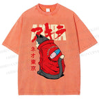 Unisex Akira Printed Washed Tee