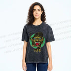 Unisex Panther Printed Washed Tee