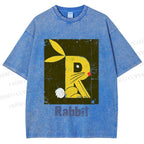 Unisex R is For Rabbit Printed Washed Tee