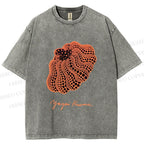 Unisex Yayoi Kusama Pumpkin Printed Washed Tee