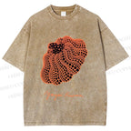 Unisex Yayoi Kusama Pumpkin Printed Washed Tee