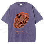 Unisex Yayoi Kusama Pumpkin Printed Washed Tee