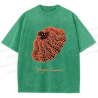 Unisex Yayoi Kusama Pumpkin Printed Washed Tee