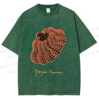 Unisex Yayoi Kusama Pumpkin Printed Washed Tee
