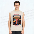 Unisex Yayoi Kusama Polka Dot Mushroom Printed Washed Tank Top