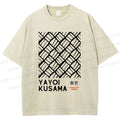 Unisex Yayoi Kusama Geometry Printed Washed Tee