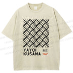 Unisex Yayoi Kusama Geometry Printed Washed Tee
