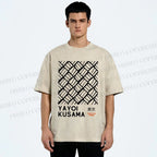 Unisex Yayoi Kusama Geometry Printed Washed Tee