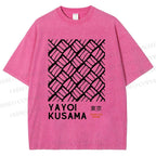 Unisex Yayoi Kusama Geometry Printed Washed Tee