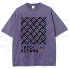 Unisex Yayoi Kusama Geometry Printed Washed Tee