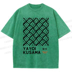 Unisex Yayoi Kusama Geometry Printed Washed Tee
