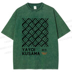 Unisex Yayoi Kusama Geometry Printed Washed Tee