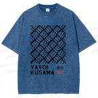 Unisex Yayoi Kusama Geometry Printed Washed Tee