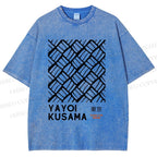 Unisex Yayoi Kusama Geometry Printed Washed Tee