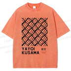 Unisex Yayoi Kusama Geometry Printed Washed Tee