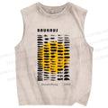 Unisex Bauhaus Geometry Printed Washed Tank Top