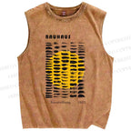 Unisex Bauhaus Geometry Printed Washed Tank Top