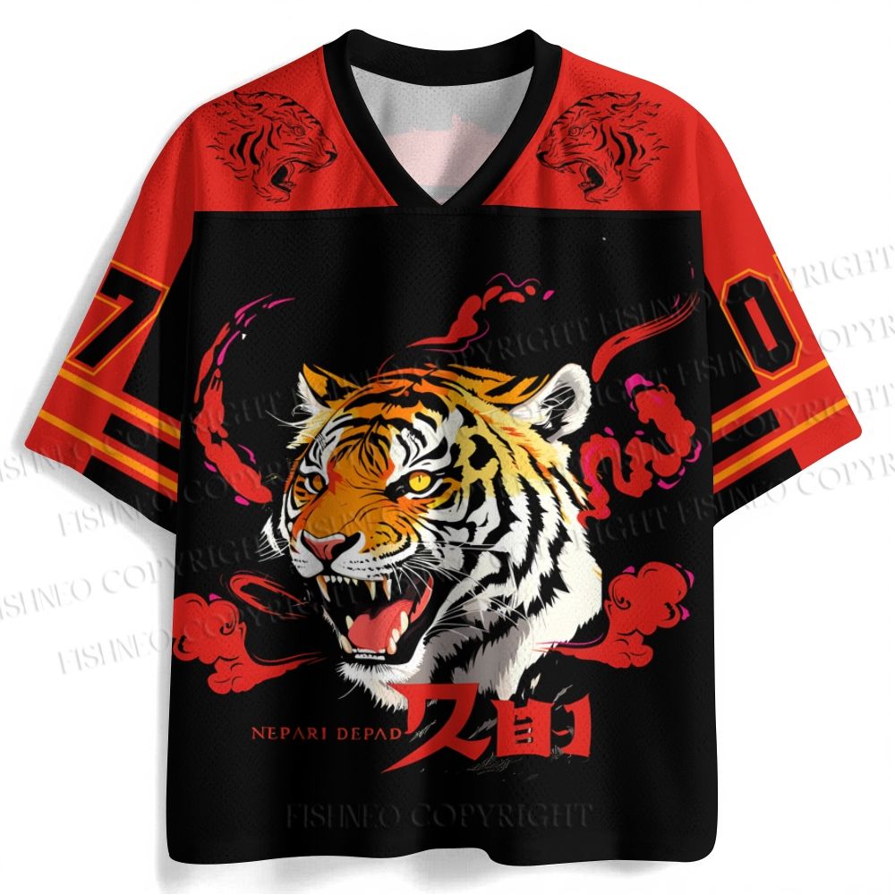 Japanese Samurai Tiger Printed Jersey Shirts