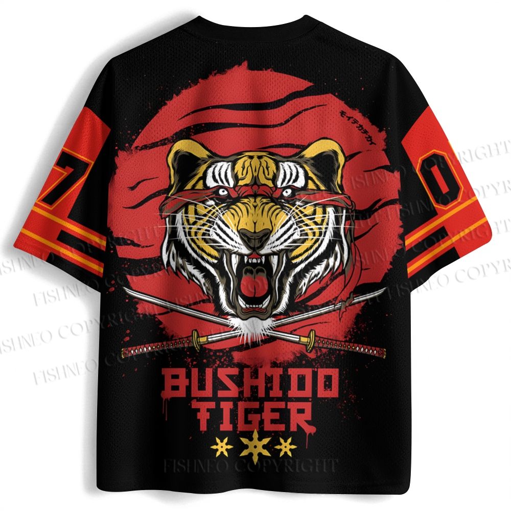 Japanese Samurai Tiger Printed Jersey Shirts