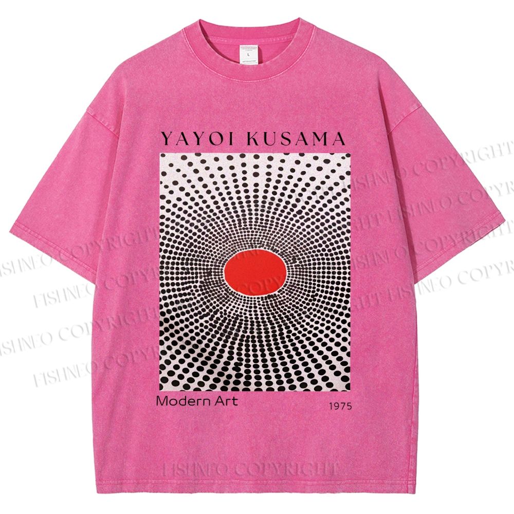 Unisex Yayoi Kusama Polka Dots Printed Washed Tee