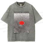 Unisex Yayoi Kusama Polka Dots Printed Washed Tee