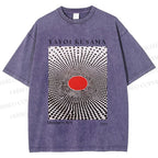 Unisex Yayoi Kusama Polka Dots Printed Washed Tee