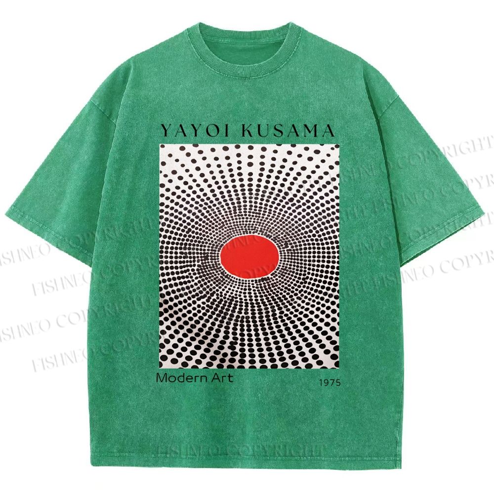 Unisex Yayoi Kusama Polka Dots Printed Washed Tee