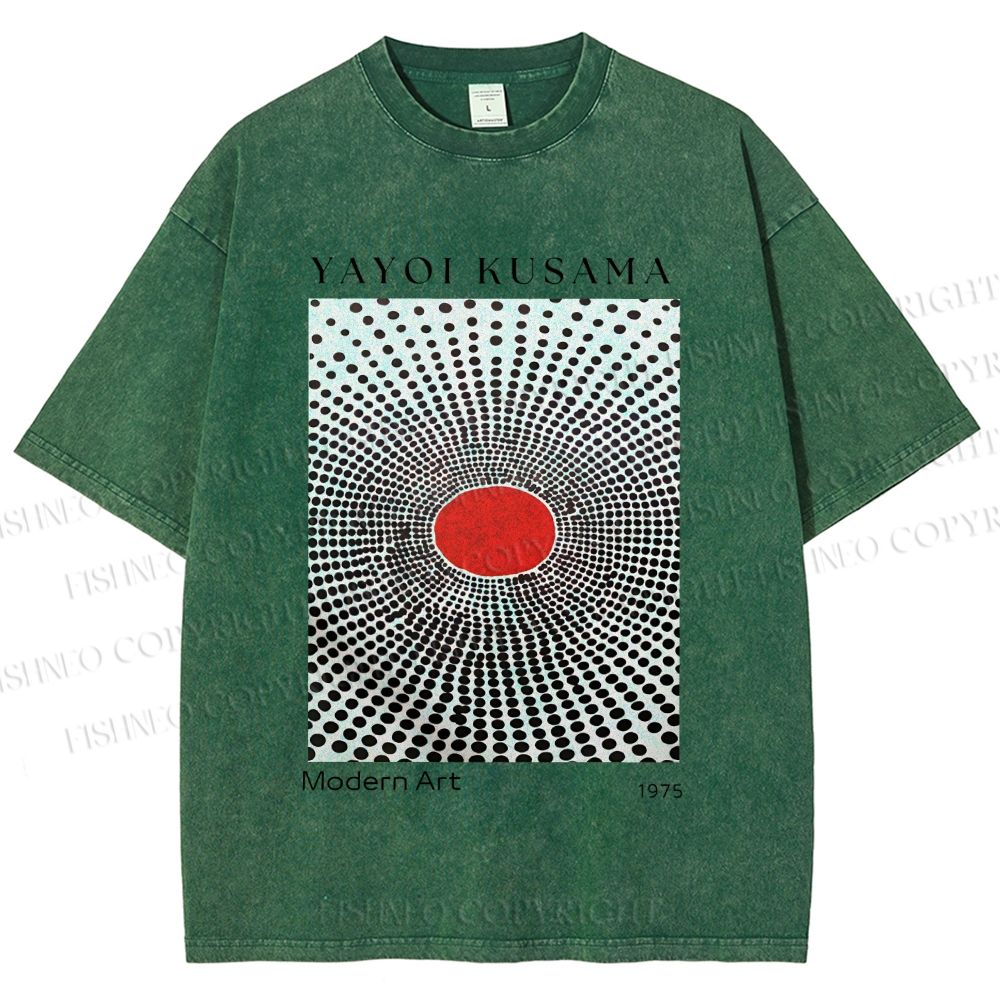 Unisex Yayoi Kusama Polka Dots Printed Washed Tee