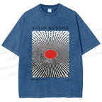 Unisex Yayoi Kusama Polka Dots Printed Washed Tee