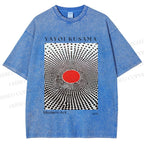 Unisex Yayoi Kusama Polka Dots Printed Washed Tee