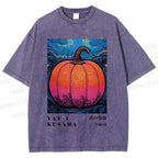Unisex Yayoi Kusama Pumpkin Printed Washed Tee