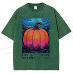 Unisex Yayoi Kusama Pumpkin Printed Washed Tee