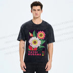 Unisex Yayoi Kusama Flower Printed Washed Tee