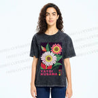 Unisex Yayoi Kusama Flower Printed Washed Tee