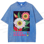 Unisex Yayoi Kusama Flower Printed Washed Tee