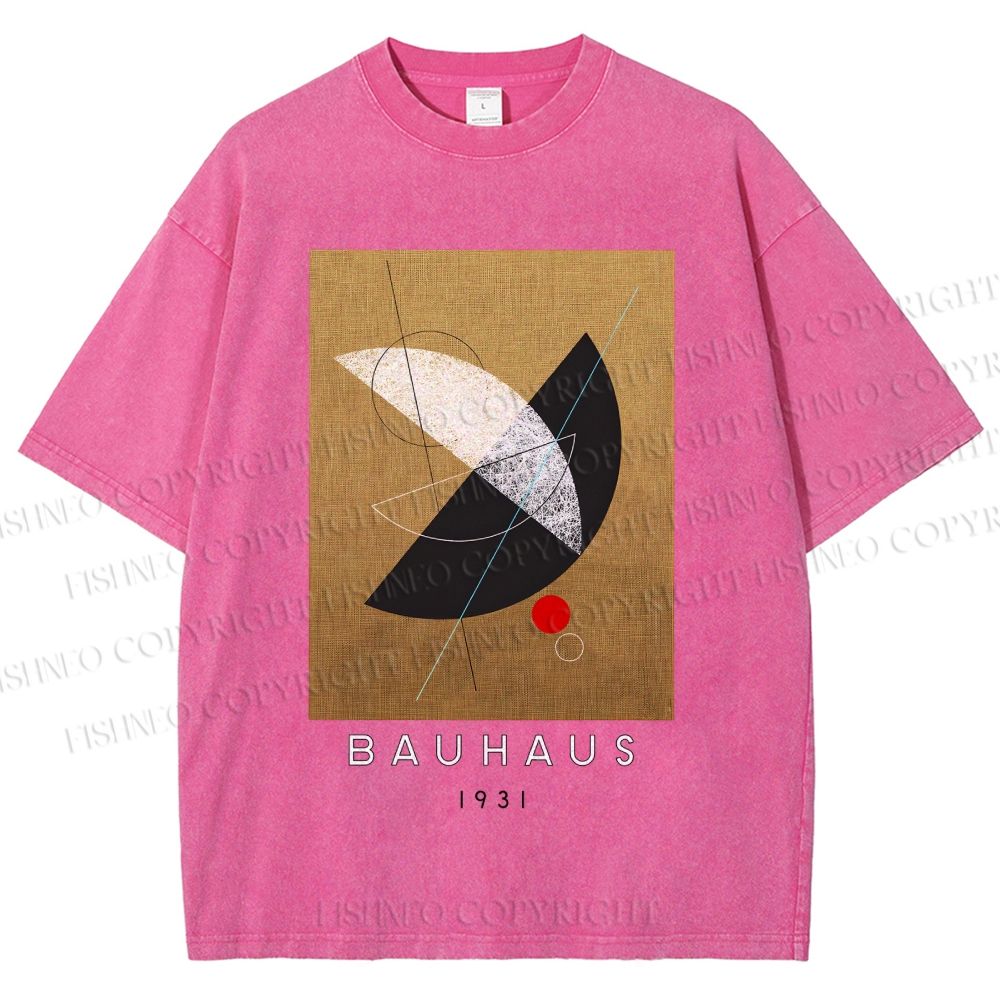 Unisex Bauhaus Geometry Printed Washed Tee