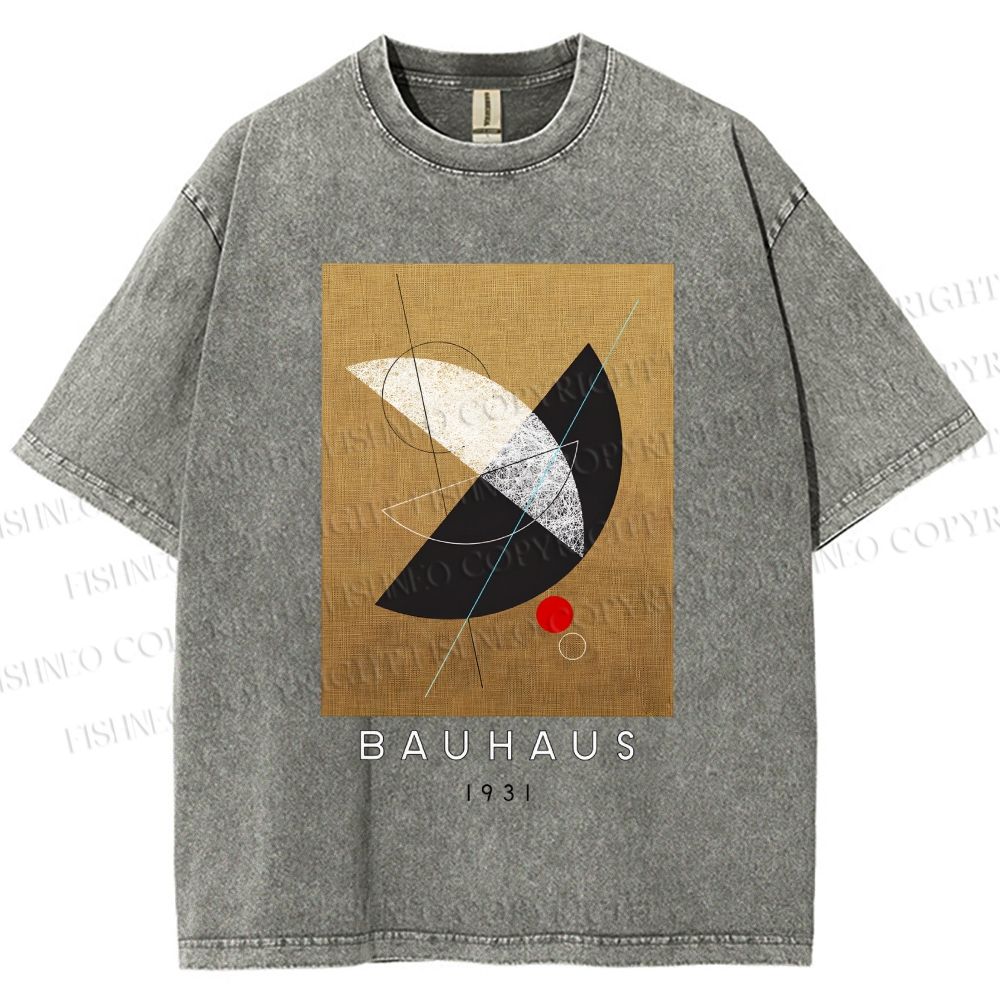 Unisex Bauhaus Geometry Printed Washed Tee